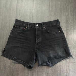 Agolde Parker Long Black Wash Trance Denim Short 27